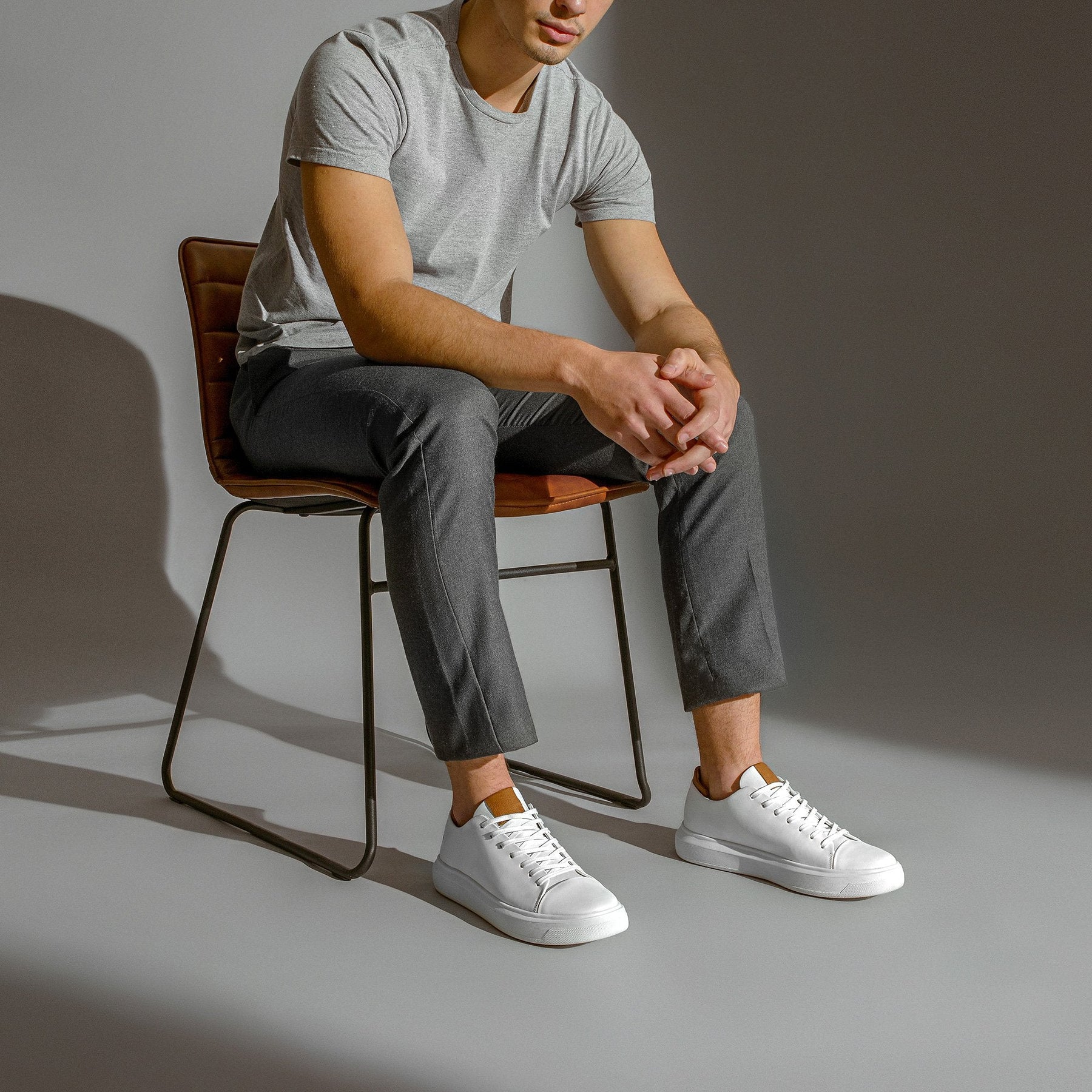 Tênis Masculino Branco em Couro - Mykonos 3.0