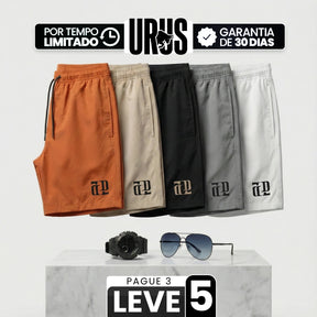 [Leve 5, Pague Só 3] Bermuda Titan Masculina em Poliamida Texturizada e Microfibra Resistente com Cós Elástico Reforçado + BRINDES