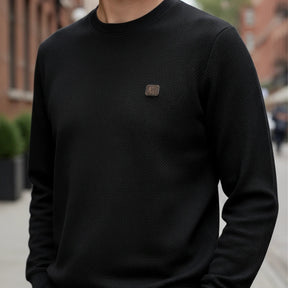 [Leve 6, Pague Só 3] Suéter Masculino Texturizado Sedrax em Malha de Seda Gelo, Viscose e Spandex + BRINDES: Relógio e Cinto